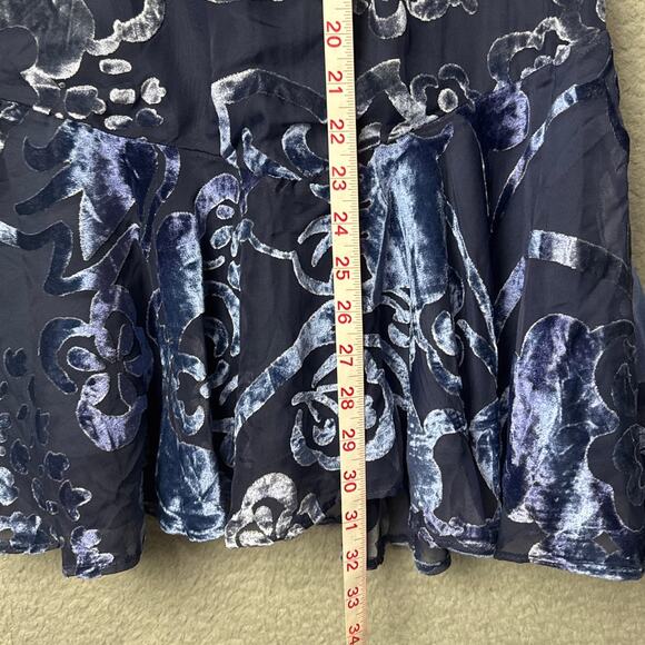 Free People Manuka Velvet Burnout Mini Dress Size S NWOT Blue Boho Versatile - Picture 8 of 11
